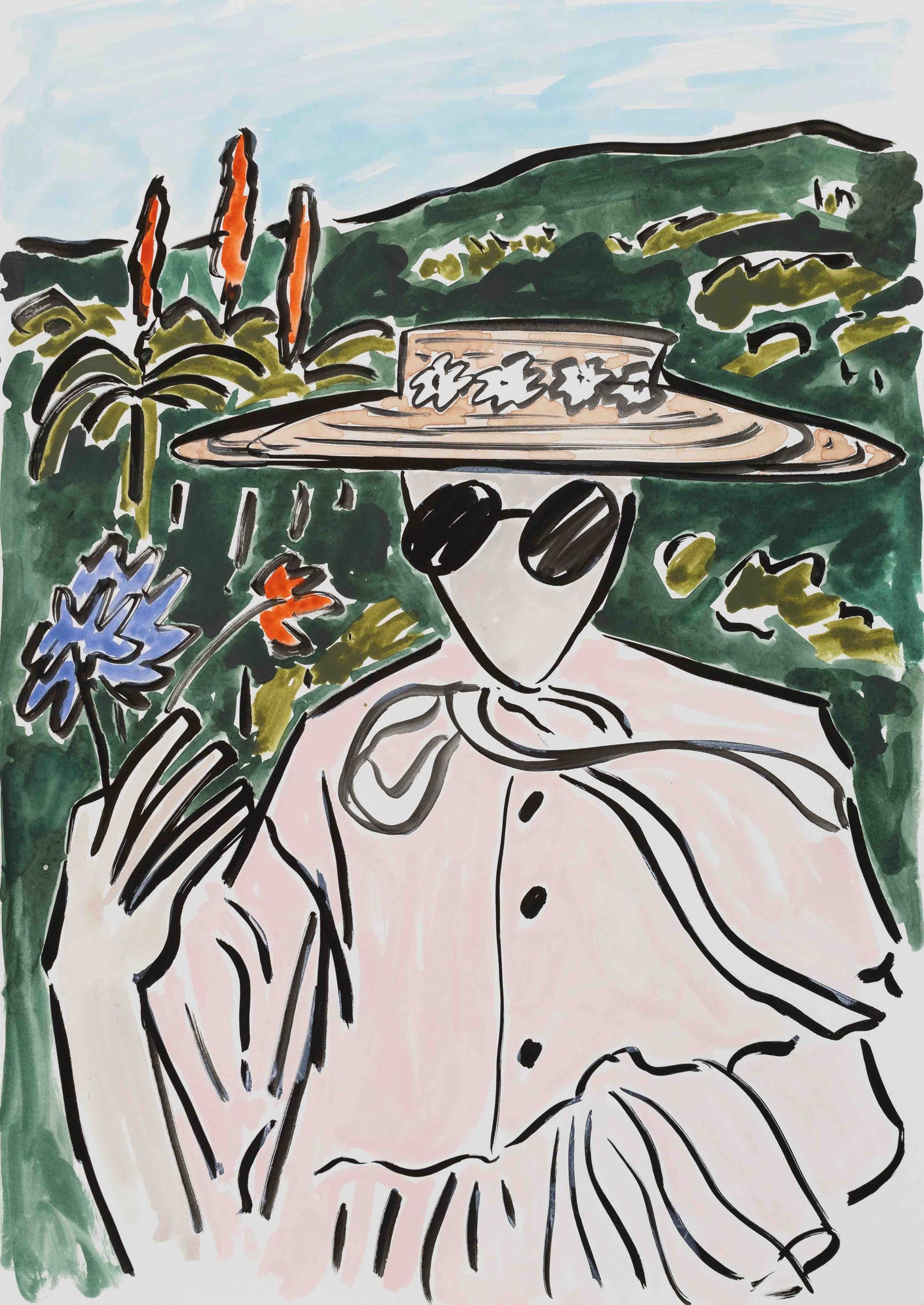 Girl in Pink with Hat