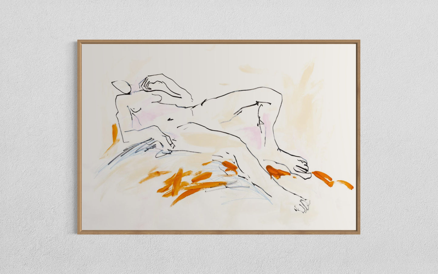 Nude with Brown and Blue