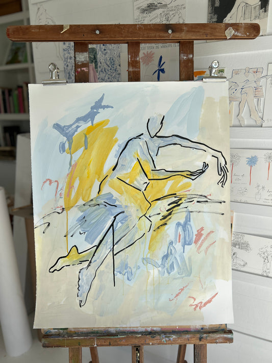 Nude in Blue and Yellow