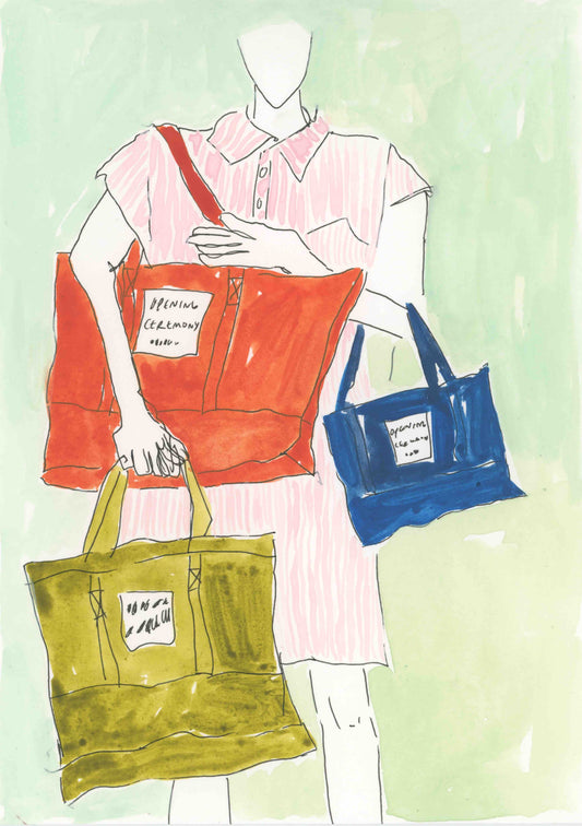 Orange Bag, Blue Bag, Green Bag