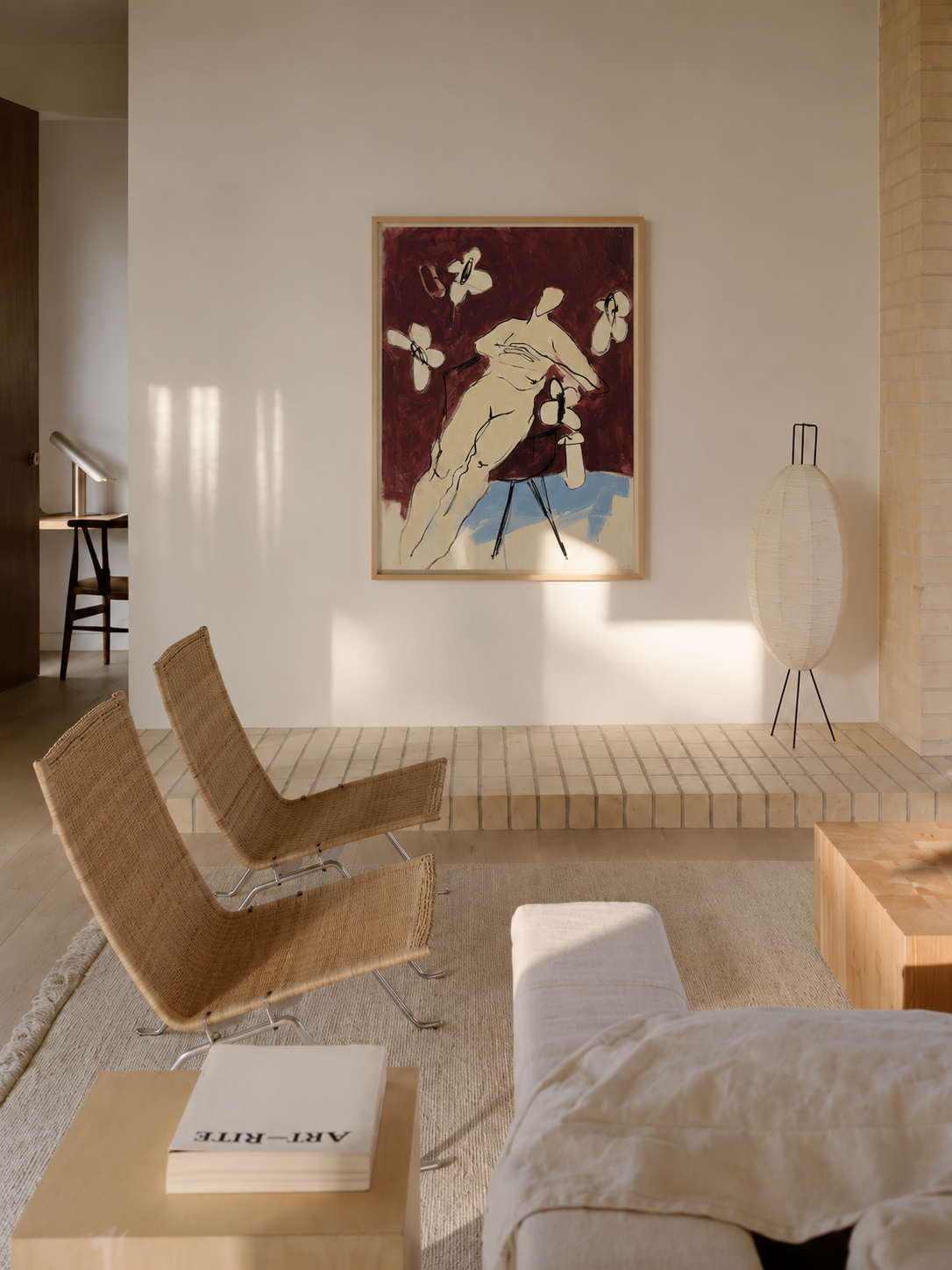 Reclining Nude with Maroon (Canvas)
