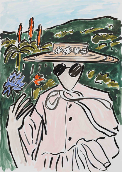 Girl in Pink with Hat