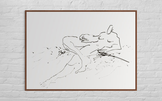 Nude in Black with Crossed Knee