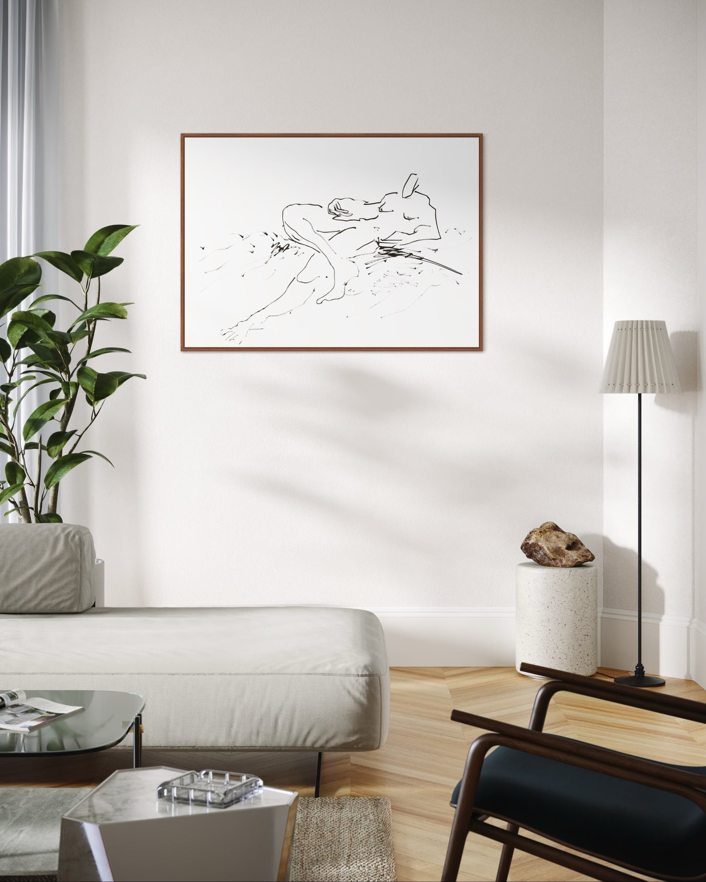 Nude in Black with Crossed Knee