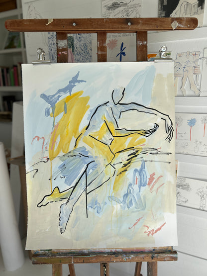 Nude in Blue and Yellow