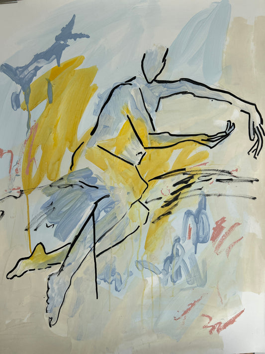 Nude in Blue and Yellow