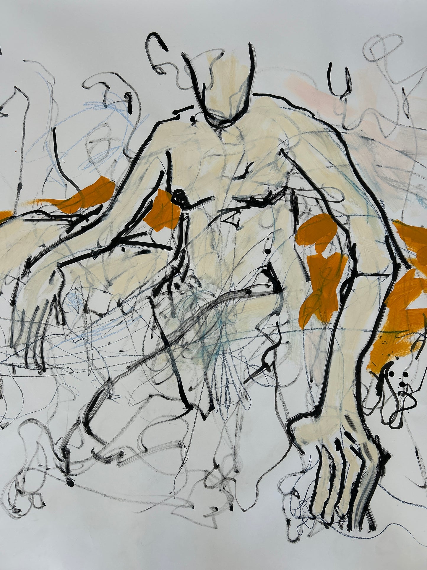 Nude with Black Lines