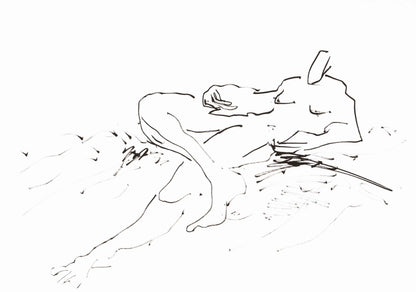 Nude in Black with Crossed Knee