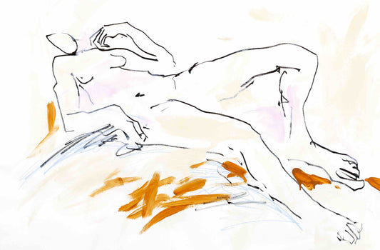 Nude with Brown and Blue